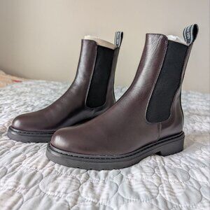 NERO GIARDINI Italian Leather Women Chelsea Boots Brown Cl Sz 37 EU US 6,5 NEW